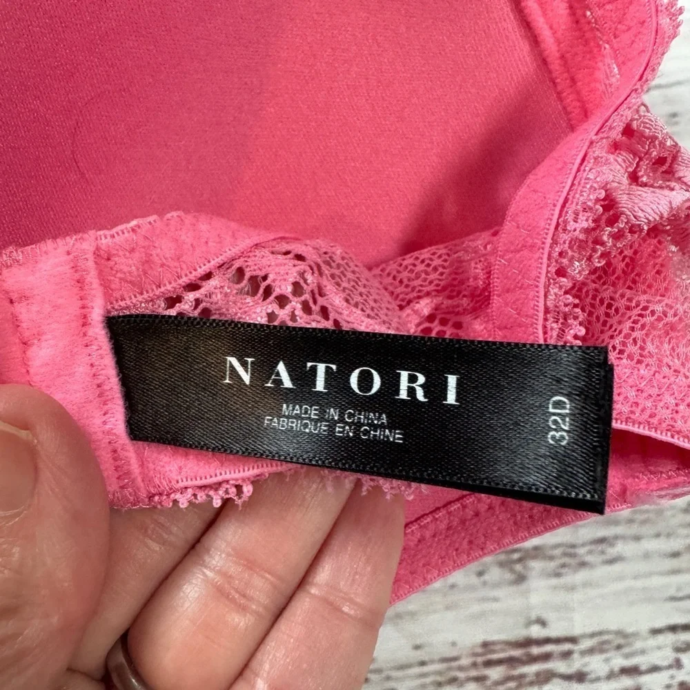 Natori Feathers Underwire Contour Plunge Bra Eletric Pink / hot pink 32D
